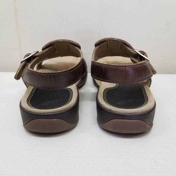 Red Wing Brown Leather Sandals 7.5M Open Toe Wedge - Picture 3 of 8